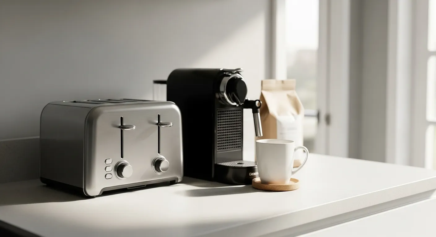 Cozinha organizada com eletrodomésticos funcionais